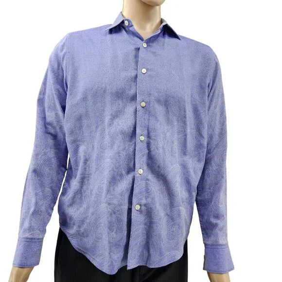 Robert Graham Mens Purple Paisley Long Sleeve Button-Down Shirt, Men's Small - Picture 13 of 13